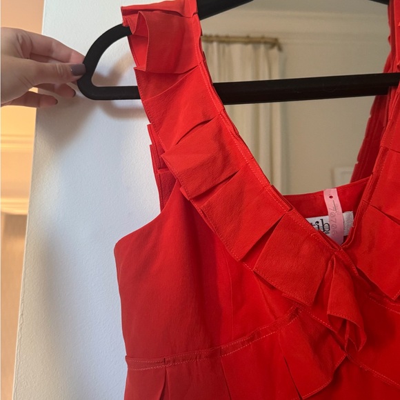 Tibi Red Ruffle Mini Dress - Picture 5 of 6